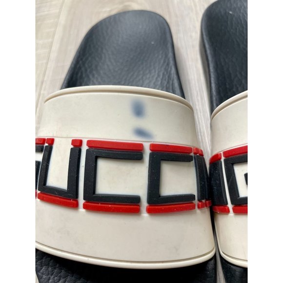 Gucci Logo Print Pool Slides 5.5 - Picture 4 of 13